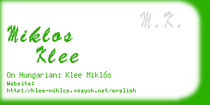 miklos klee business card